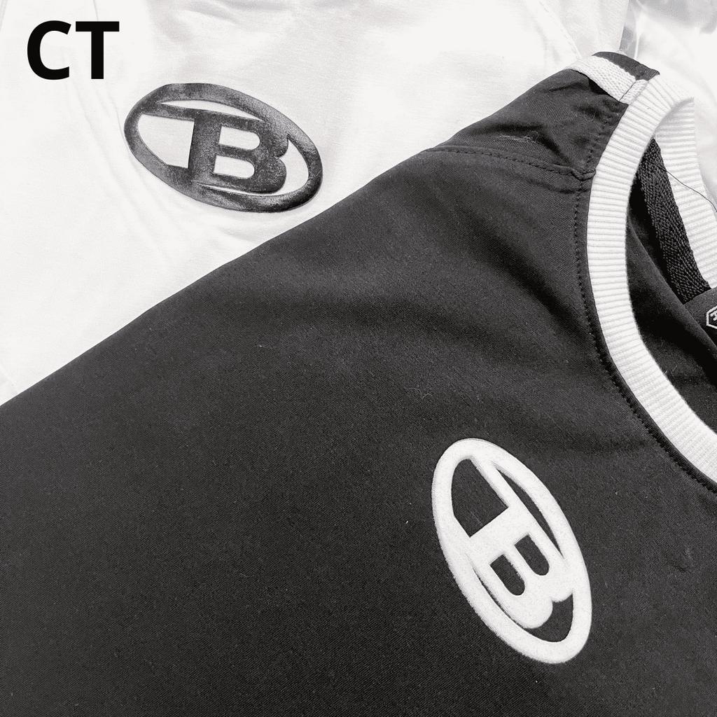 Áo Thun Nam Cổ Tròn Tay Ngắn Chất Cotton Phối Sọc Vai Logo Chữ B Sang Trọng Lịch Sự - ATCT 357 LOGO CHU B SOC VAI