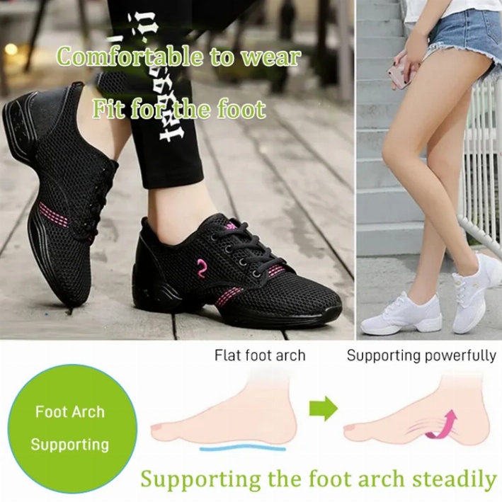 Giày Thể Thao Đế Mềm Phối Lưới Thoáng Khí Thời Trang Mùa Hè