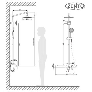 Bộ sen cây Luxury Push-button Zento ZT8705