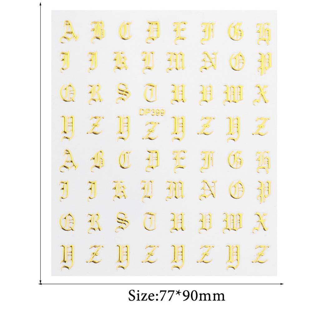 OCEANMAP Sticker Chữ Cái Tiếng Anh Dán Móng Nghệ Thuật