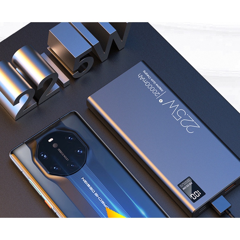 Sạc dự phòng 20000mAh sạc siêu nhanh 22.5W mọi điện thoại cho ip ss oppo xiaomi realme vivo redmi vsmart