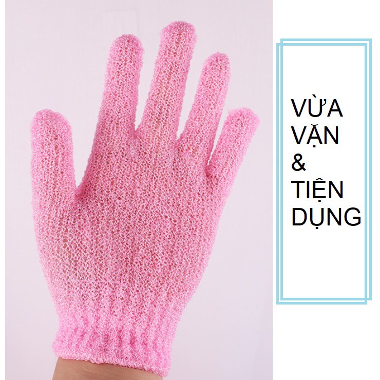 Găng tay tắm tẩy da chết lưng chân tay đa năng tạo bọt khi tắm siêu tiện lợi