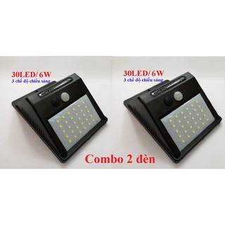 Combo 2 ĐÈN NĂNG LƯỢNG MẶT TRỜI THÔNG MINH 30 LED 3 IN 1