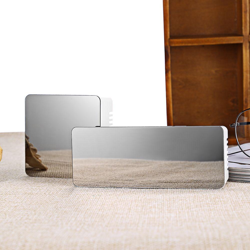 LANSEL Đồng Hồ Báo Thức Mặt Gương Có Đèn LED Sáng Tạo