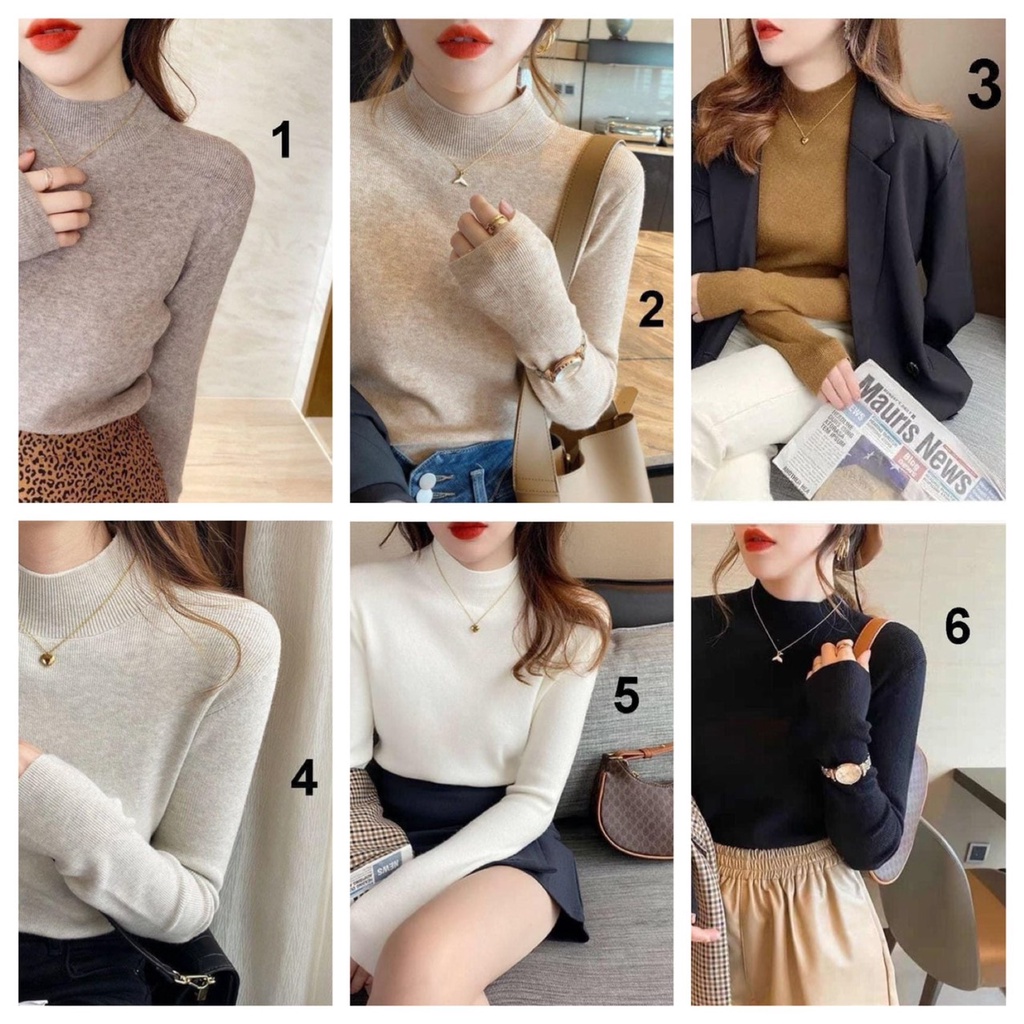 ÁO LEN TĂM QC CỔ 3CM 8 MÀU | BigBuy360 - bigbuy360.vn