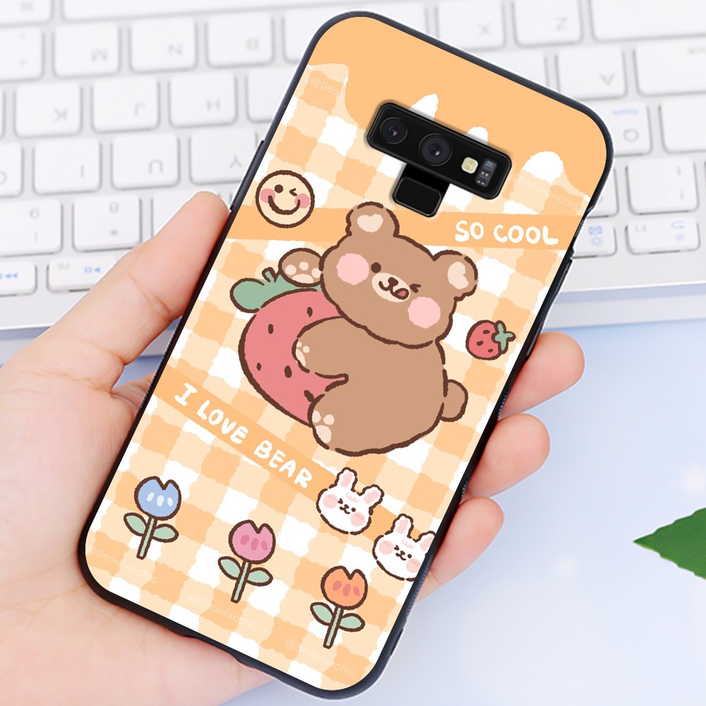 Ốp Samsung 😍 Ốp lưng Samsung Note 9 Cute Bear nhựa cao cấp viền silicon - Banana Store