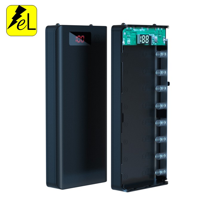 Box sạc dự phòng 8 cell 18650 ✅Bảo vệ lắp ngược✅ Box sạc chất lượng cao màn hình Led
