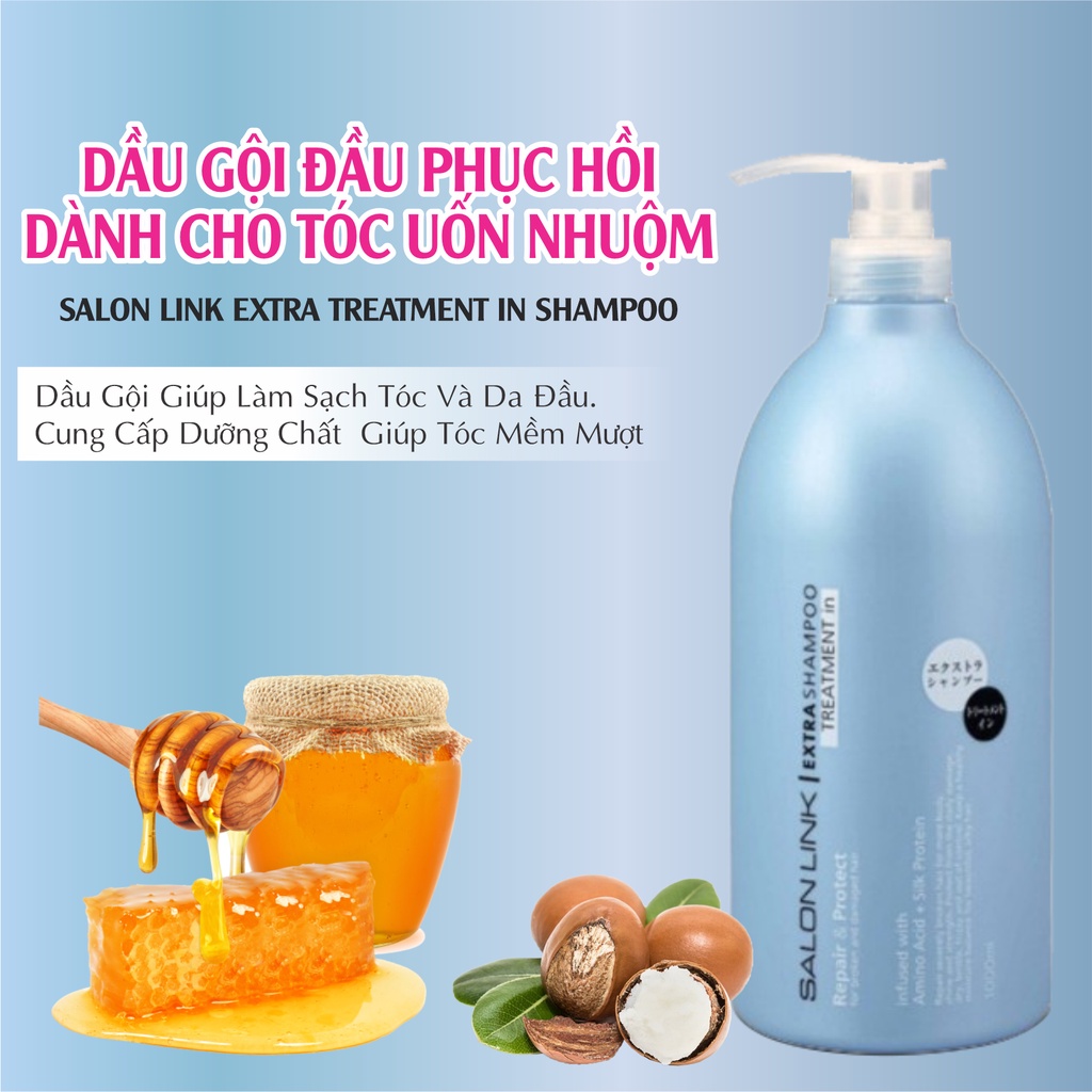 Dầu Gội Đầu Phục Hồi Tóc Salon Link Extra Treatment In Shampoo Dành Cho Tóc Uốn Nhuộm (Chai 1000ml)