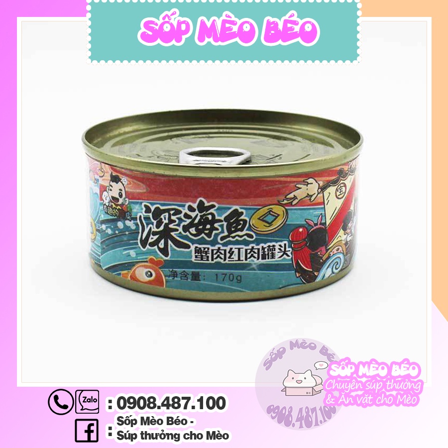 Lon thịt tôm,gà 170gr dạng thạch cho Mèo