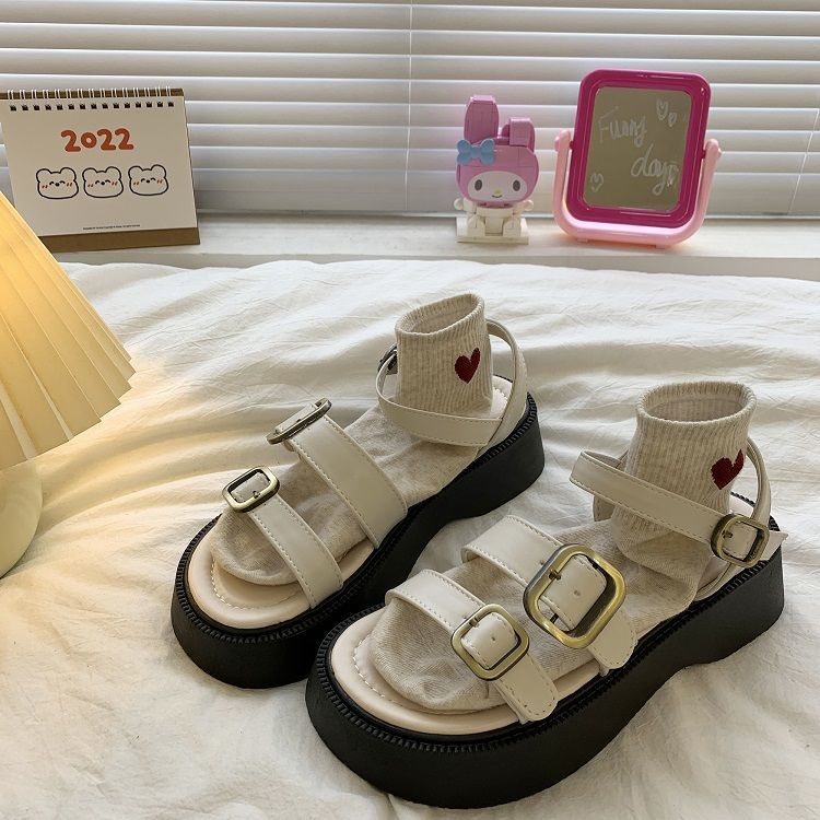 Giày Sandal Đế Dày Thời Trang Mùa Hè Phong Cách Retro