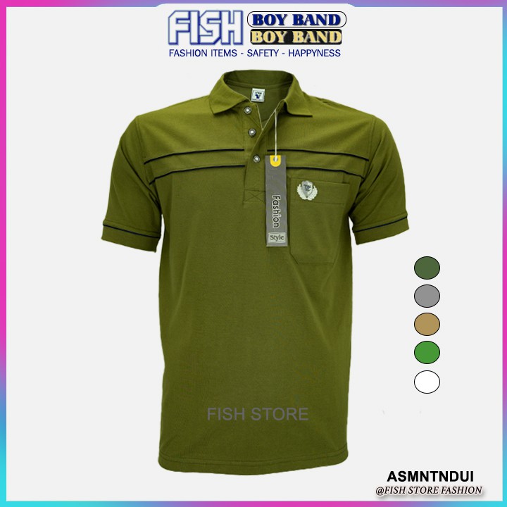 Áo phông nam trung niên có cổ polo form rộng tay ngắn cotton đẹp cao cấp FF12B