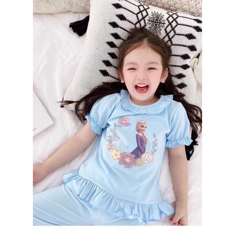 Bộ elsa cổ bèo bé gái từ 8-20kg