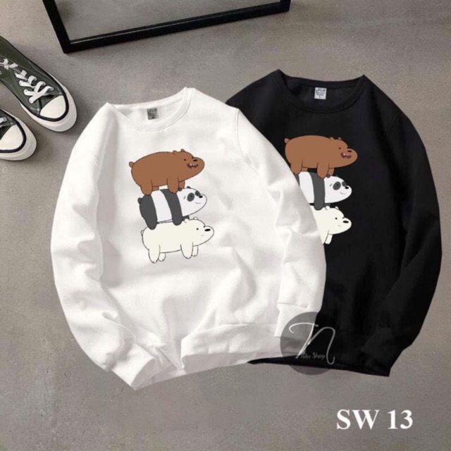 Áo sweater nam nữ đều mặc được 3 gấu có bigszie