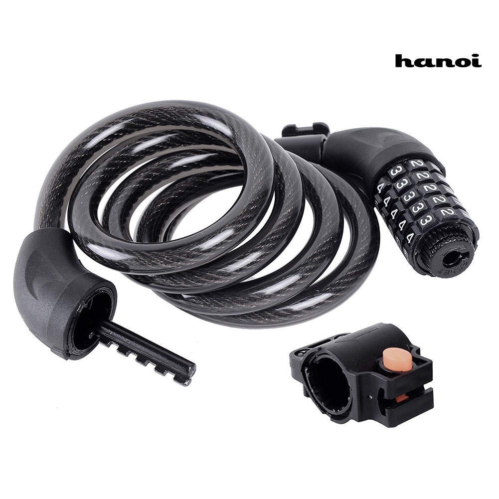 Khóa Dây Cáp Mật Mã 5 Chữ Số Cho Xe Đạp