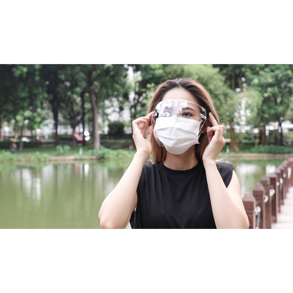 Kính face shield ASIA cao cấp chống giọt bắn màu trong suốt đi xe máy