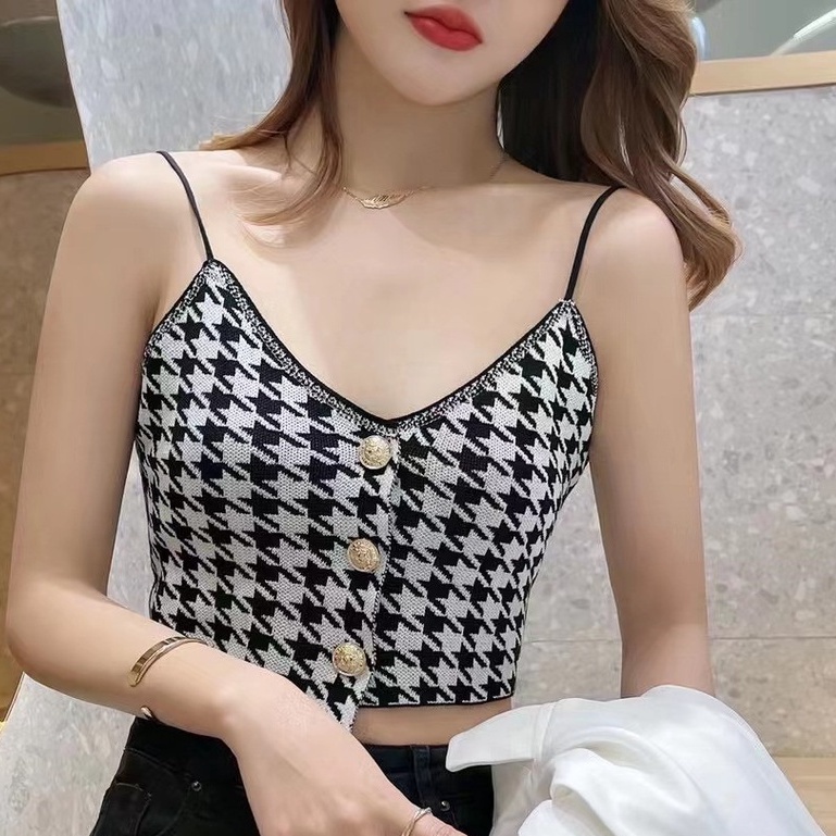 Áo Hai Dây Ngắn Phong Cách Thời Trang Xuân Hè Phong Cách Mới Cho Nữ