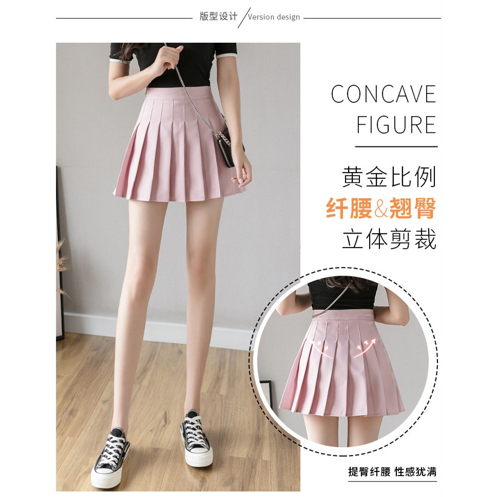 ( HÀNG CÓ SẴN ) Váy carô lưng cao kiểu xếp ly ( Có lót quần )