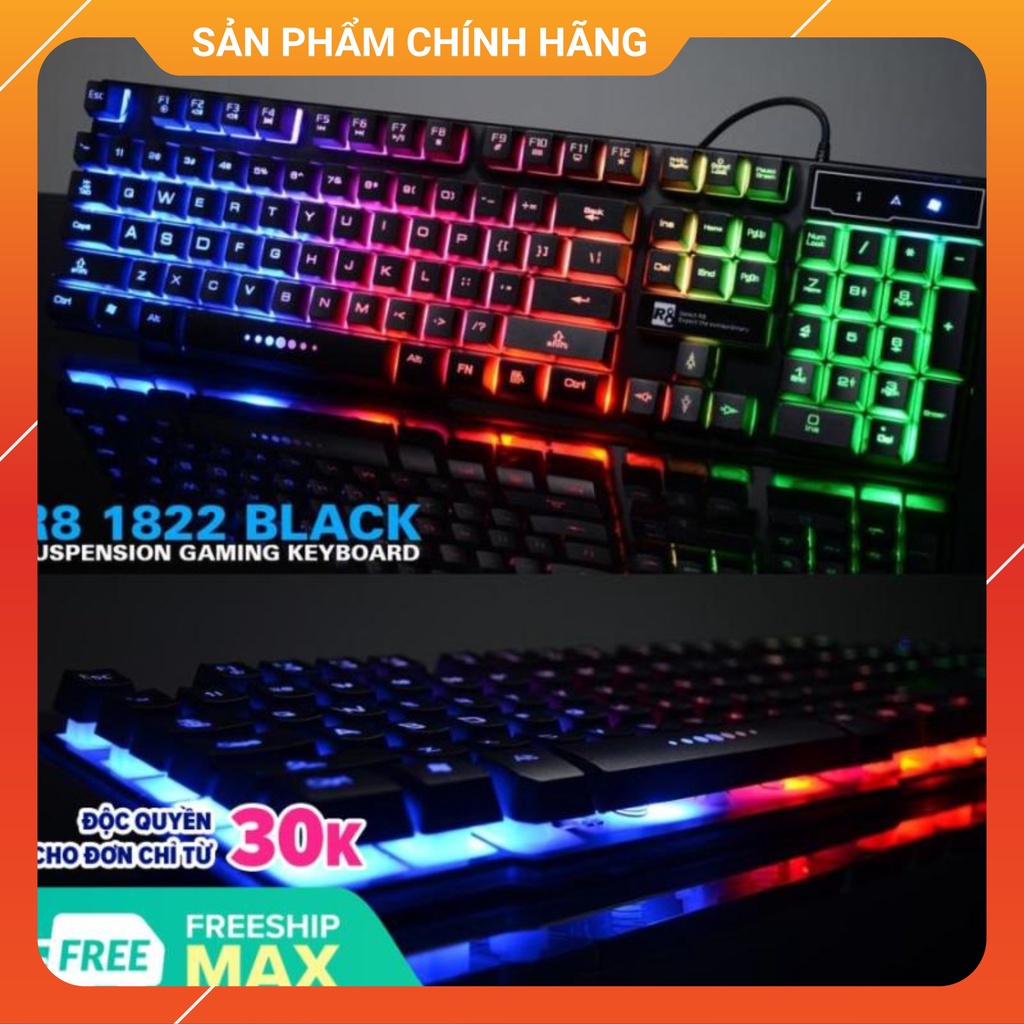 Bàn Phím R8 Siêu Đẹp - Có LED 7 màu - Lướt Phím Ngon- Hãng Phân Phối (chuyên phân phối)