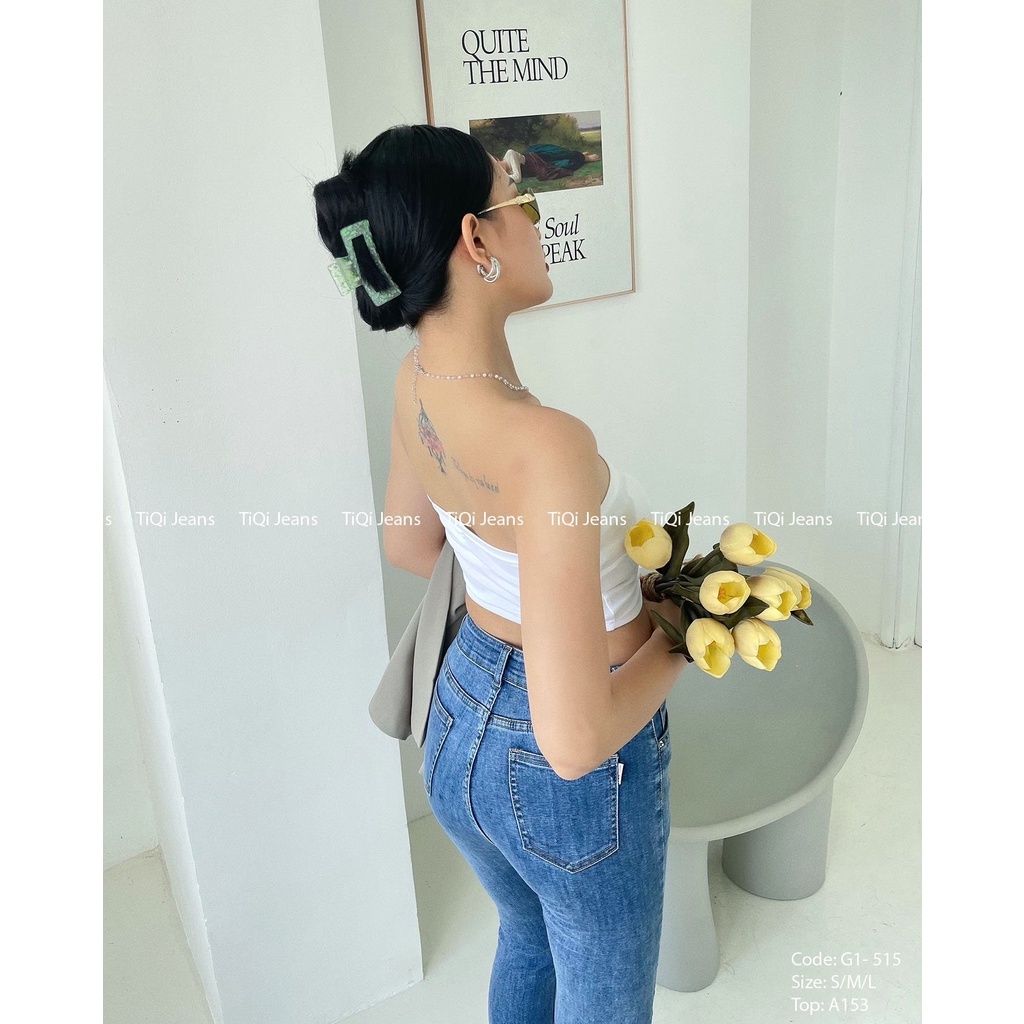 Quần Jean Skinny Nữ Lưng Cao Vải Denim Co Giãn TiQi Jean G1-515