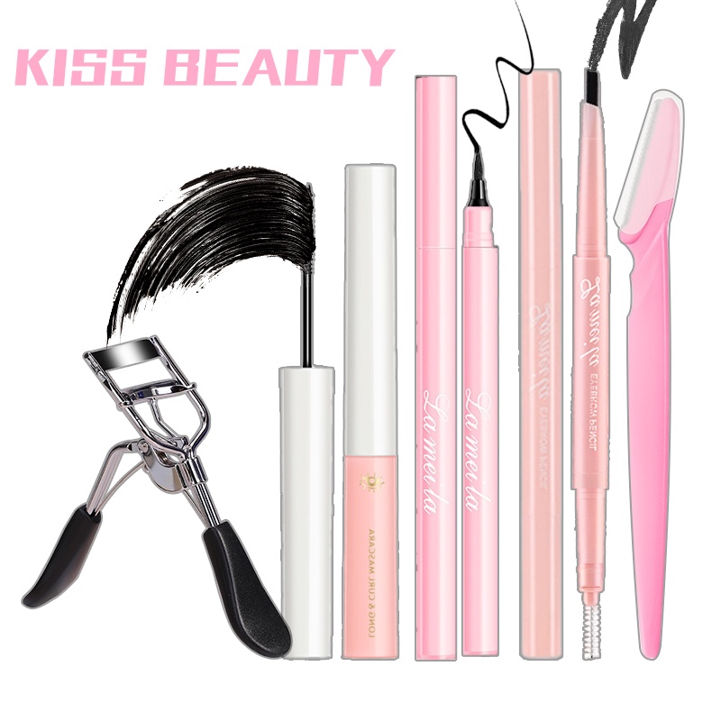 Bộ trang điểm cơ bản Bộ 5 món( máy tỉa lông mày+chì kẻ mày+kẻ mắt+Cuộn lông mi+mascara) KB-5JT-J01