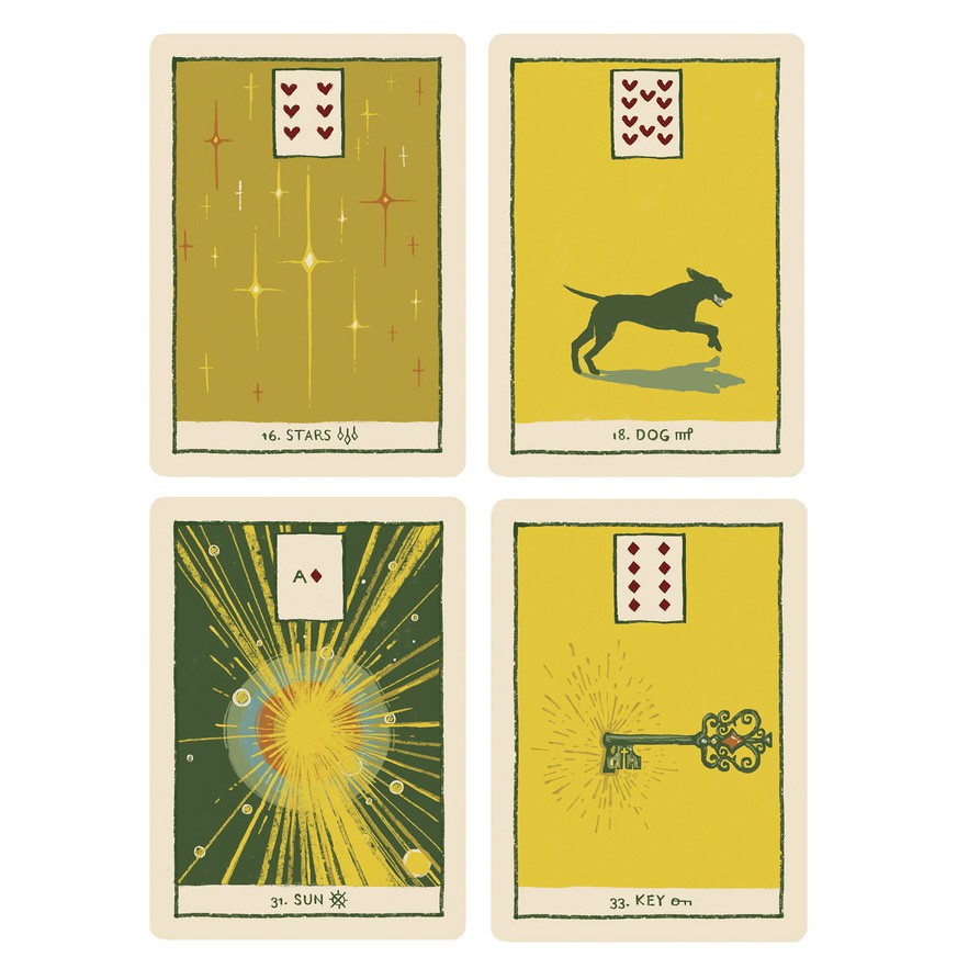Bộ Bài Green Glyphs Lenormand - Yellow Edition  - Bài Gốc Authentic Chính Hãng 100%