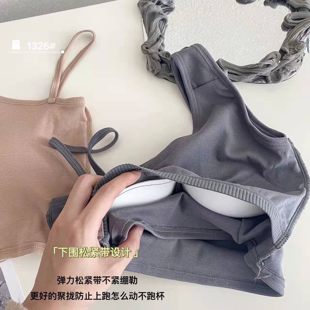061326 Áo Sát Nách Màu Sắc Đơn Giản Có Mút Ngực Quyến Rũ Cho Nữ