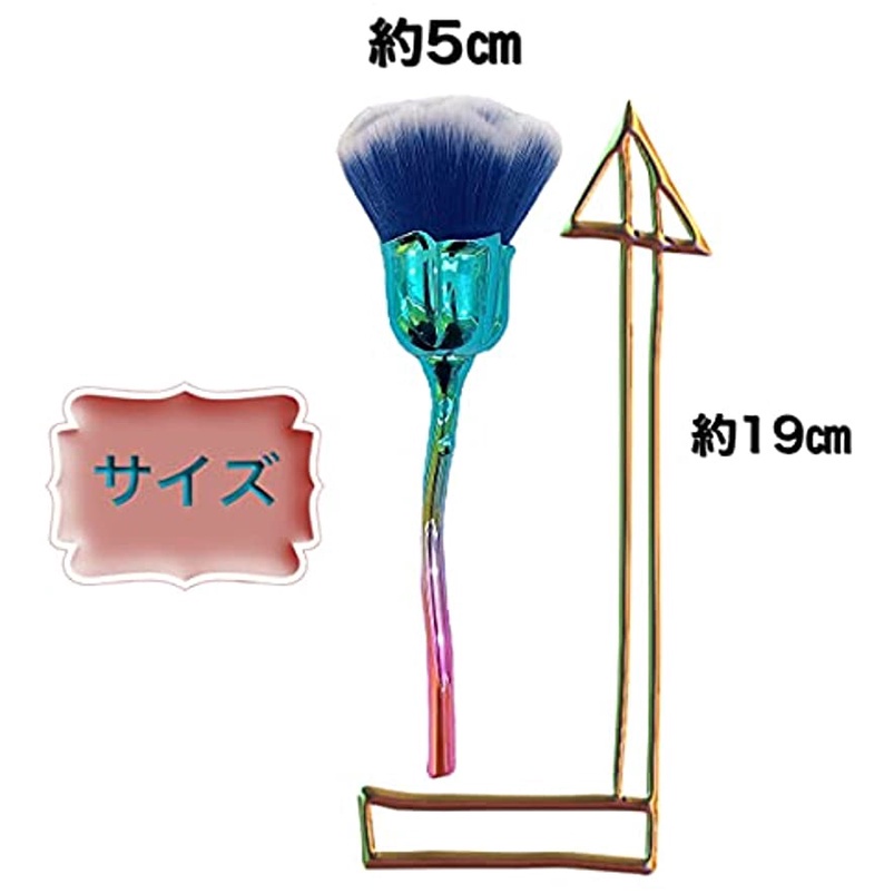 Cọ Trang Điểm Tay Cầm Dài Thiết Kế Hình Hoa Hồng Dễ Thương
