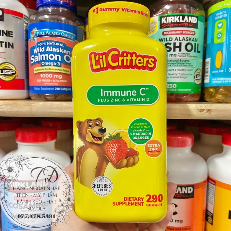 [Hình ảnh thực tế] LÔ MỚI DATE 05/2023 TPCN Kẹo dẻo bổ sung Vitamin cho bé L’il Critters Gummy Vites của Mỹ 300 viên