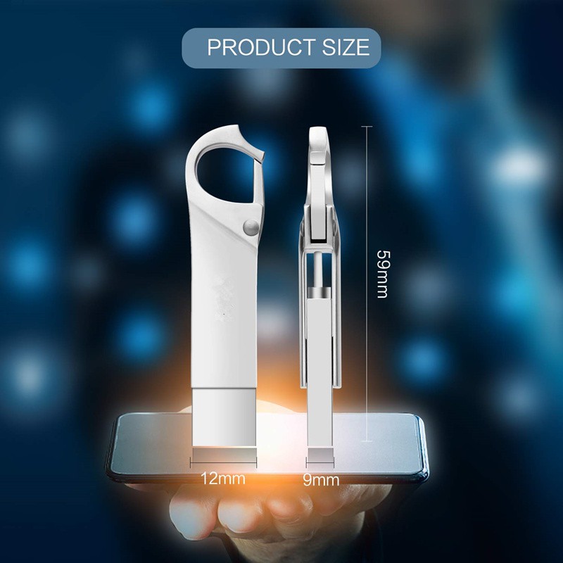 USB lưu dữ liệu thiết kế nhỏ gọn loại OTG 1TB 2 trong 1 cho IPhone IPad IOS MAC PC | BigBuy360 - bigbuy360.vn