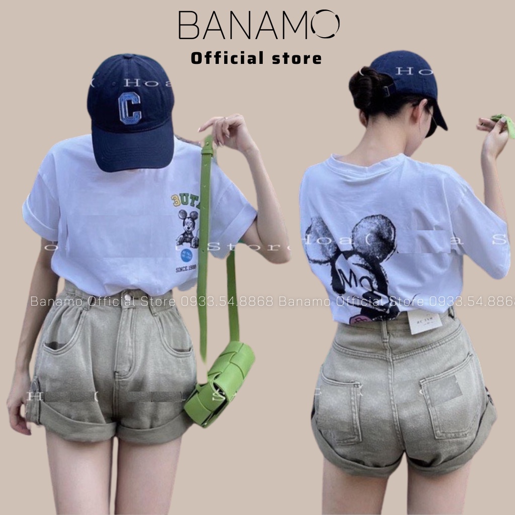 Quần short jeans nữ loang màu gấu gập hottrend thời trang Banamo Fashion  jeans nữ loang màu 663