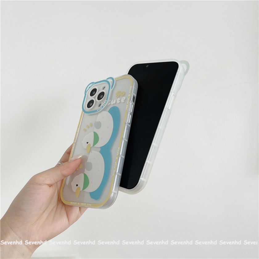 Ốp Điện Thoại Mềm Họa Tiết Tai Gấu / Vịt Trắng Cho iPhone 14 13 12 11 Pro Max Xs Max Xr X 6 6s Plus