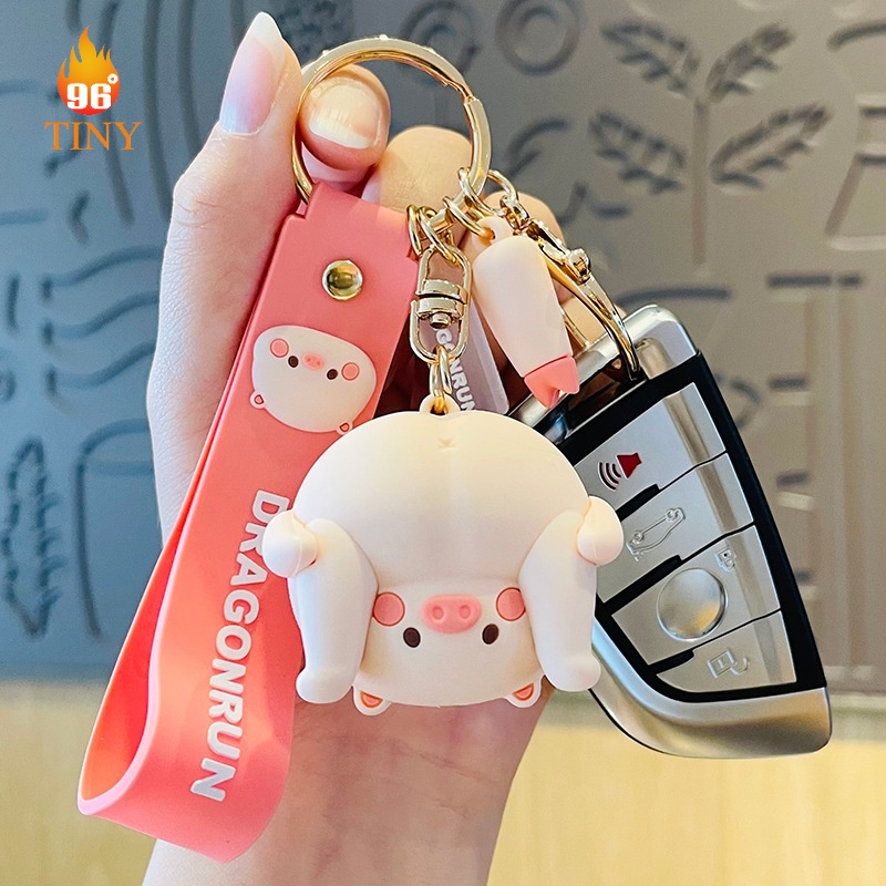Móc khóa hình con Lợn đi xe siêu cute để treo móc khóa oto, xe máy, túi xách, cặp sách, balo bền, đẹp, giá hợp lý