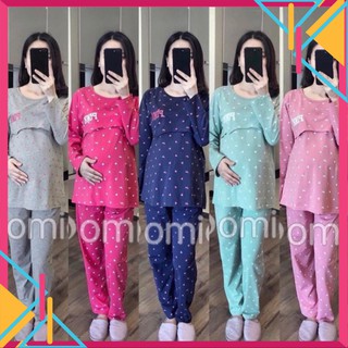 [BÁN CHẠY] Bộ Đồ Bầu Sau Sinh Cho Con Bú Pink Dài Tay