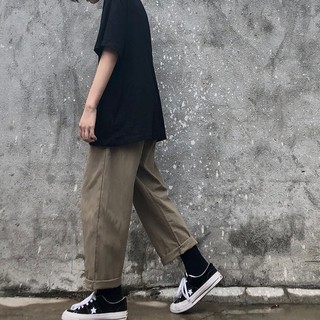 (HÀNG SẴN) Quần Nam/Nữ Ulzzang ống rộng sắn gấu