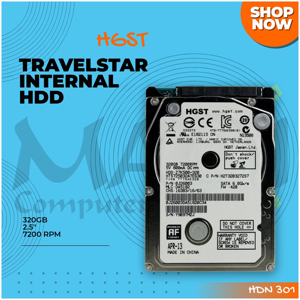 Ổ Cứng Ngoài Hgst 320gb 2.5 "sata 5400 Rpm