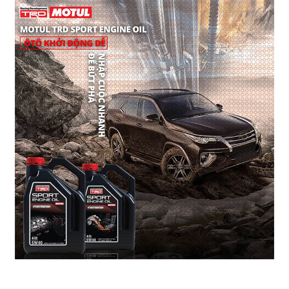 Nhớt MoTul TRD Sport 5W40 Ô Tô Máy Xăng Tổng Hợp Cao Cấp (4L; 5L; 6L; 7L)