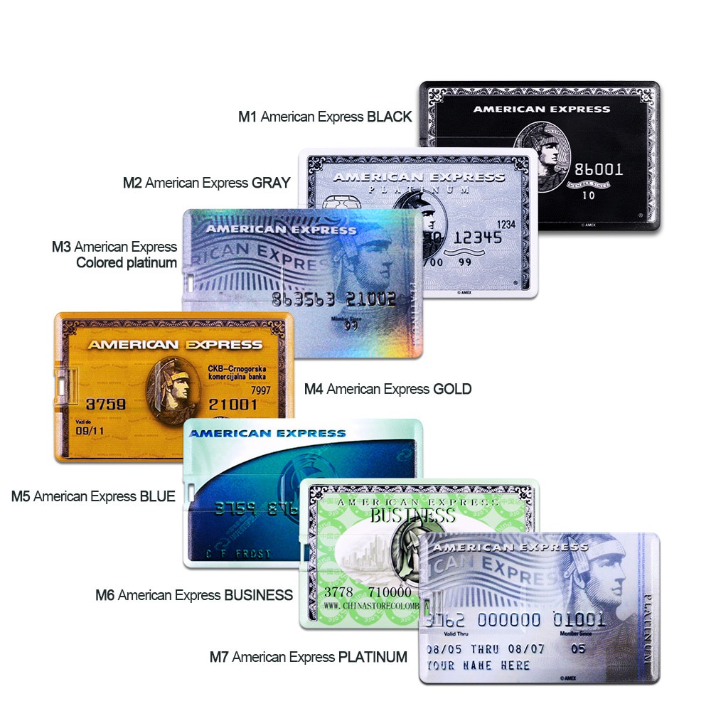 Mẫu thẻ tín dụng American Express usb Flash Drive Bank Memory 4GB 8GB 16GB 32GB 64GB 128GB Pendrive 