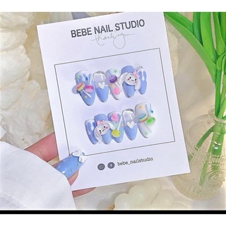 Nailbox móng up thiết kế theo số đo gắn charm hoạt hình dễ thương
