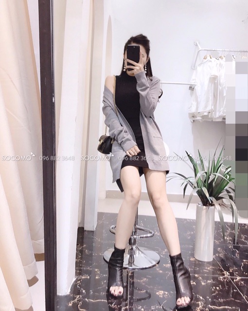 Khoác len cardigan dáng dài 2 túi siêu hot ( kèm ảnh thật )