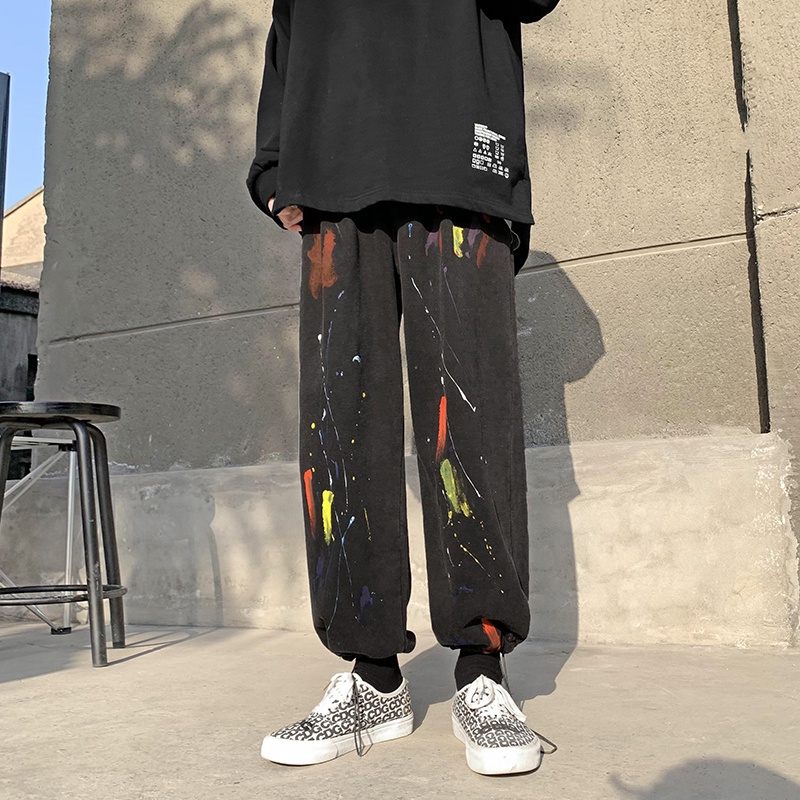 【M-8XL】Quần Thể thao in màu mực Size lớn thời trang thường ngày cho nam