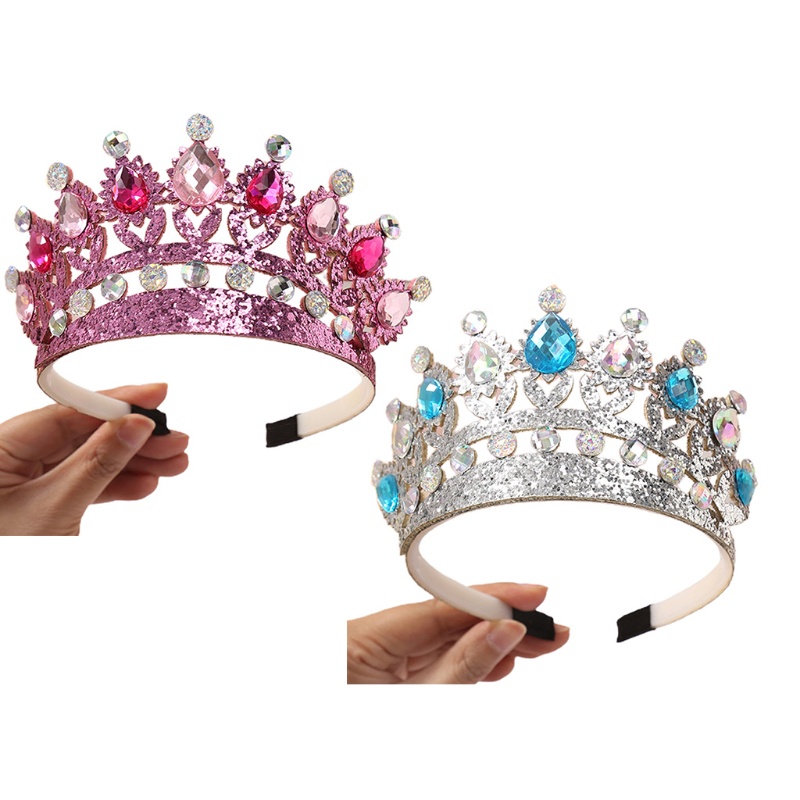 Cài Tóc Hình Vương Miện Đính Đá Lấp Lánh Dành Cho Phụ Kiện Biểu Diễn Sân Khấu