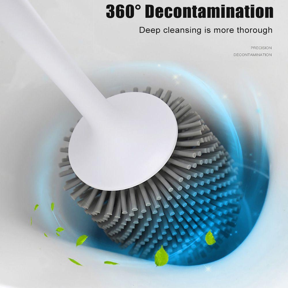Bộ Cọ Chà Bồn Cầu Bằng Silicone Cán Dài Tiện Lợi