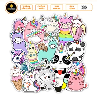 Sticker dán laptop , dán vali , dán nón bảo hiểm , sticker chất liệu pvc chống thấm nước | sticker unicorn