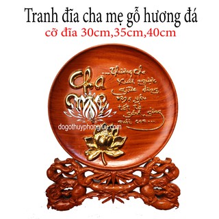 Tranh đĩa cha mẹ-Tranh cha mẹ ý nghĩa phong thủy 3 cỡ đĩa 30,35,40