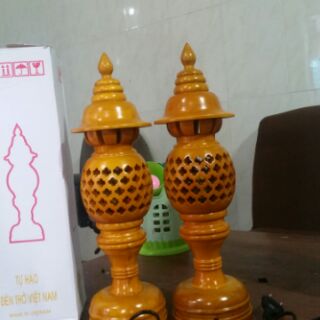 Cặp Đèn thờ gỗ 36 cm ( videothật)