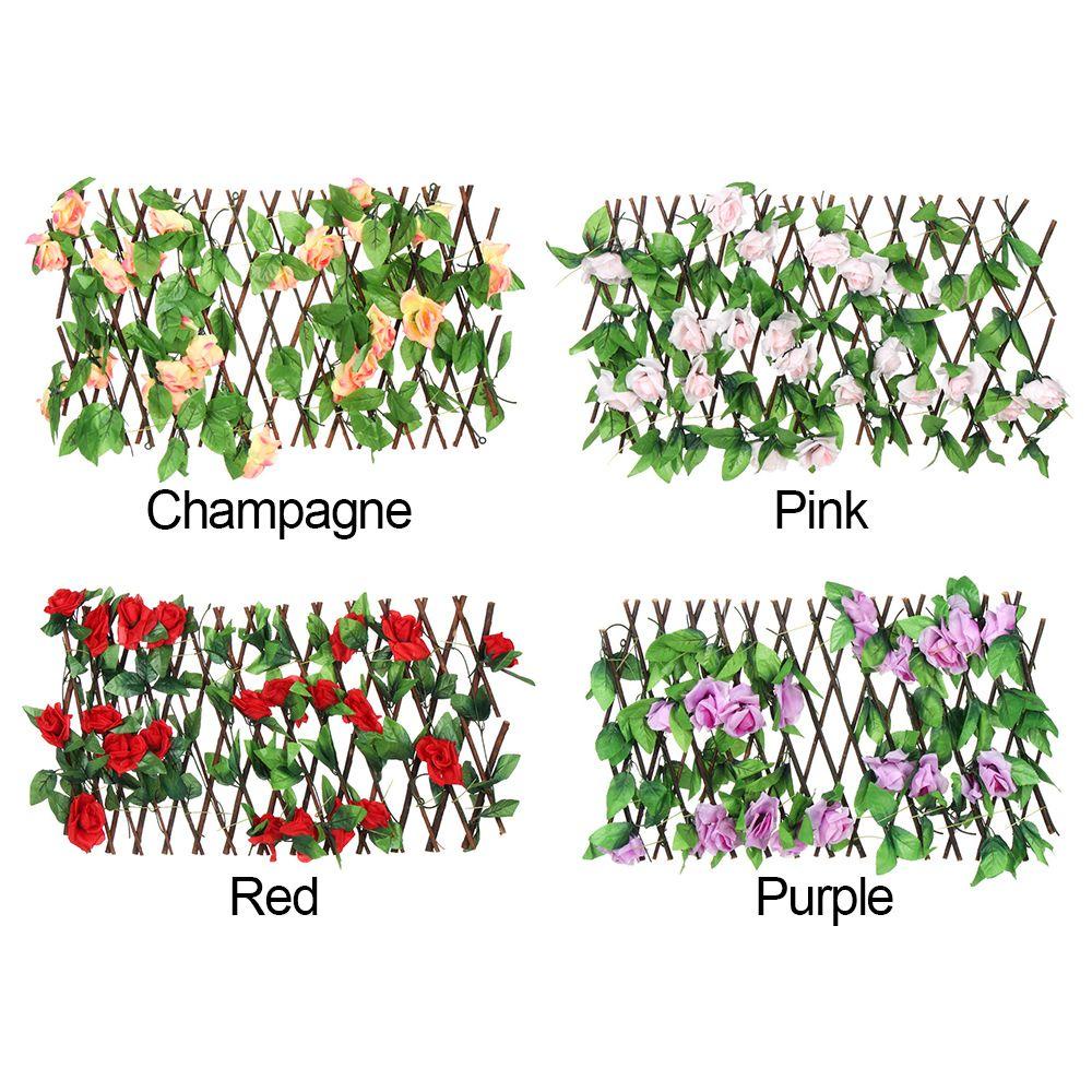 Hàng Rào Hoa Hồng Nhân Tạo Màu Cầu Vồng Trang Trí Ban Công Sân Vườn