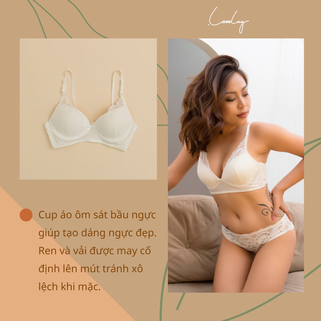 Áo ngực không gọng Lamluy Bra Lamluy Ren Trắng V3 nâng ngực tốt | BigBuy360 - bigbuy360.vn