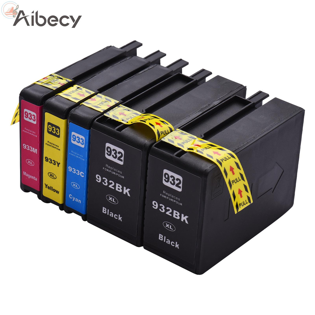 Aibecy Compatible Ink Cartridge Replacement for 932 933 932XL 933XL High Yield Compatible with HP Officejet 6100 6600 6700 7110 7612 7610 7510 Printer 5-Pack (2 Black, 1 Cyan, 1 Magenta, 1 Yellow)