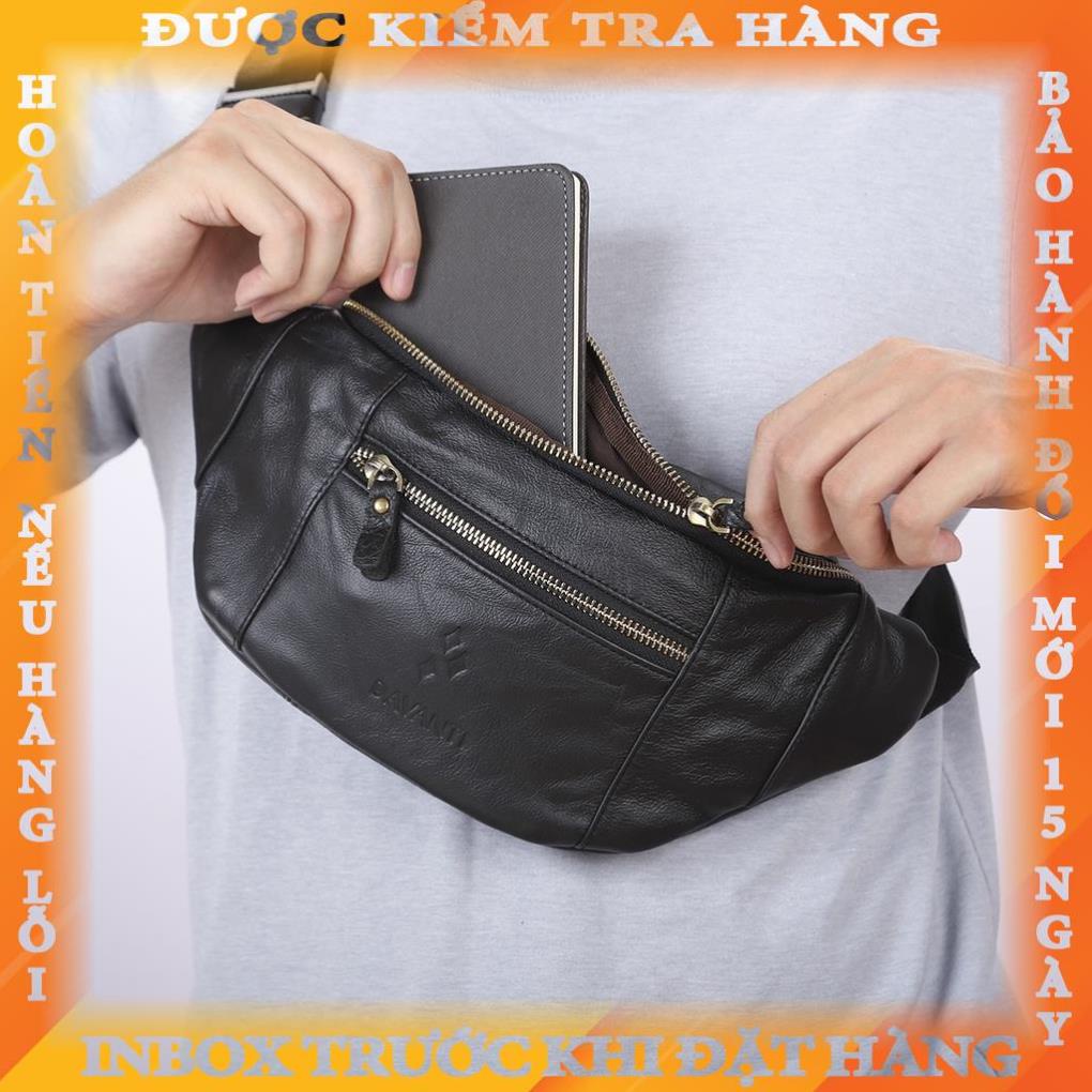 Túi Đeo Chéo Bụng DAVANTI Da Bò Thật Cao Cấp Thời Trang DB285 amnguyen