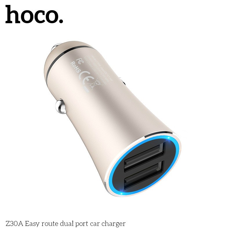 CODHOCO Z30A Dual Port Mini Car Charger Indicator Car Phone Charger Head